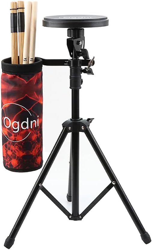 Drum stick Holder /Pad Stand Set Adjustable Drum Sticks Bag, Drumstick or Brushes Mallets Container Bag,Clamp-On Lockable Aluminium Alloy Drumstick Holder for Drum Set Kit & Music Stand Sticks