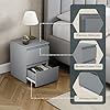 Vida Designs Denver - Comodino con 2 cassetti, colore: Grigio #4