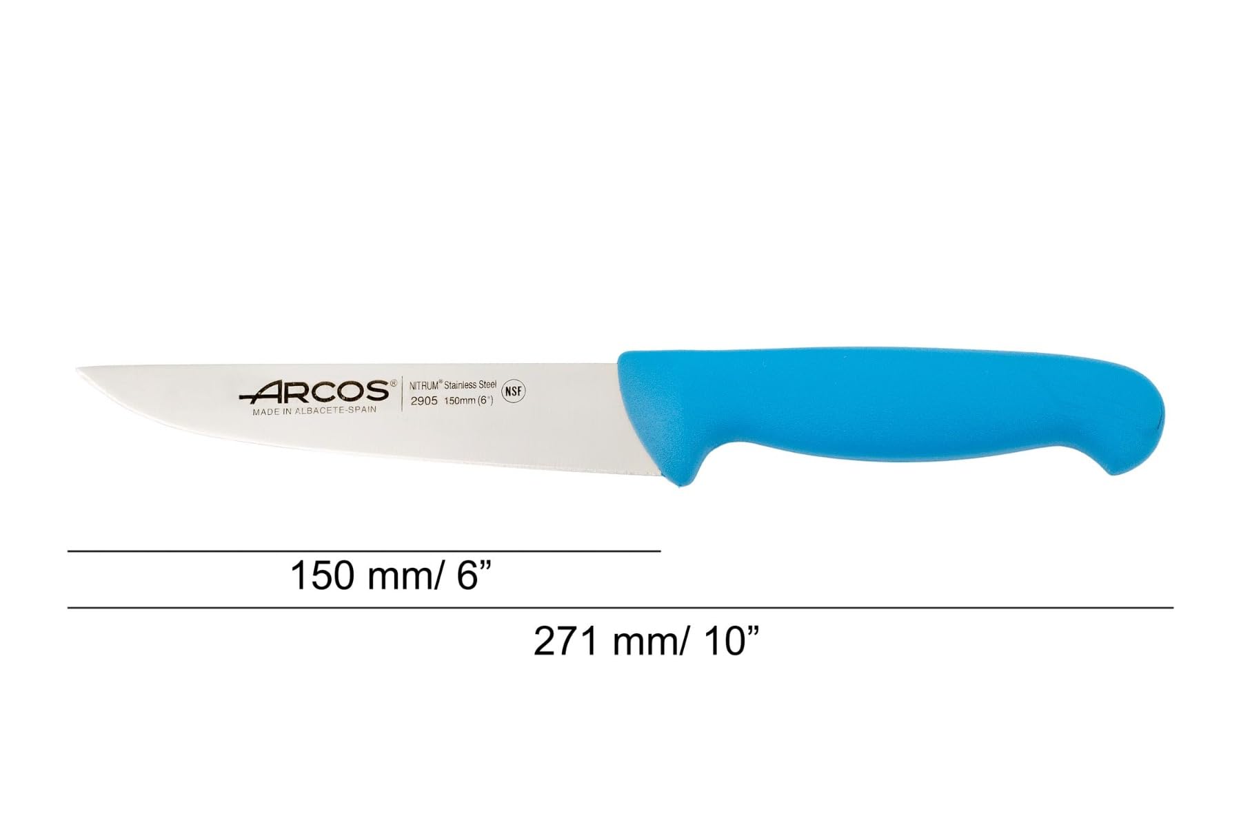 Image secondaire de Arcos Couteau de Cuisine Professionnel - Lame Acier Inoxydable Nitrum 15 cm - Durabilité et Précision - Manche Ergonomique Bleu