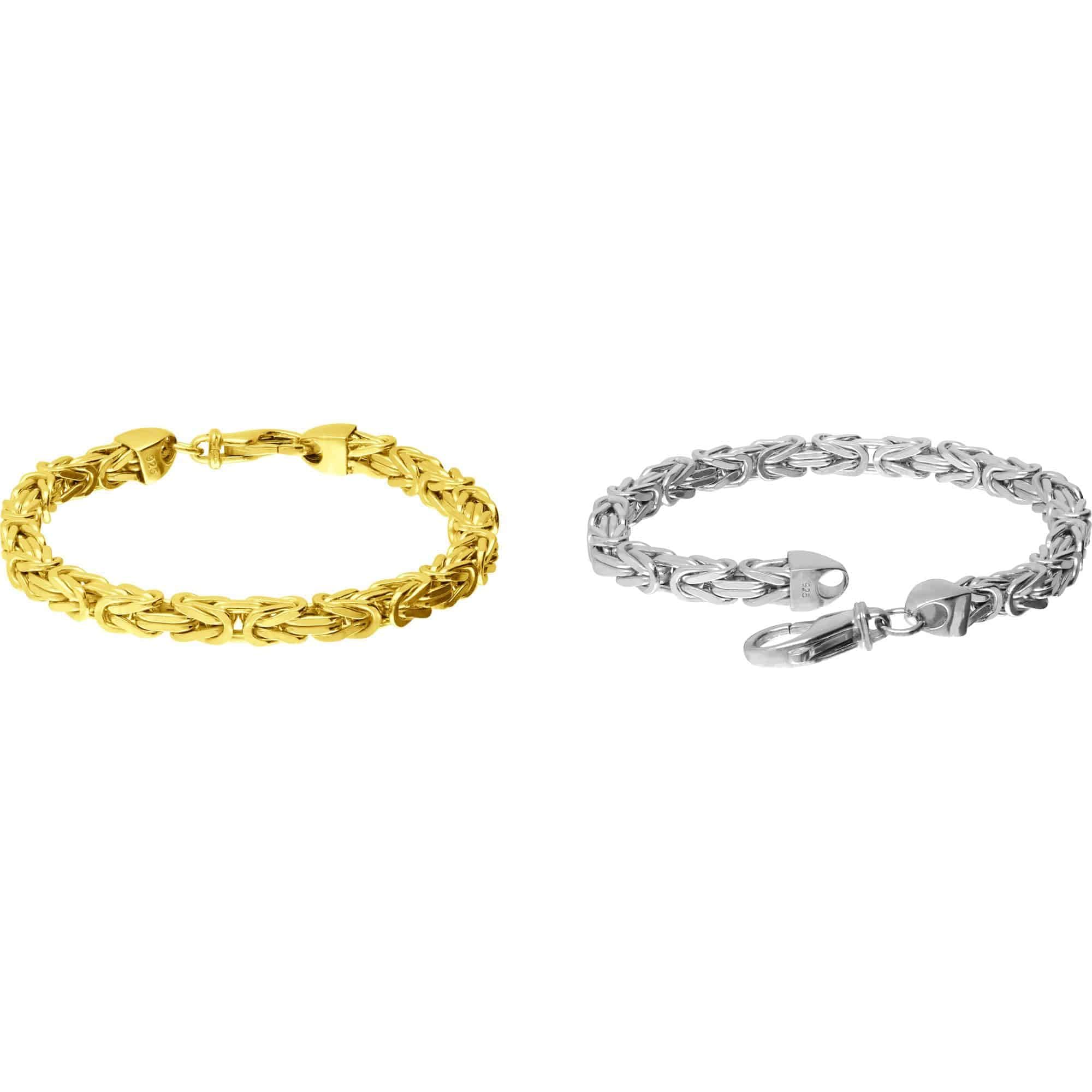 FILANGO 925er Silber Königsarmband rhodiniert/vergoldet - Goldfarben, Silberfarben