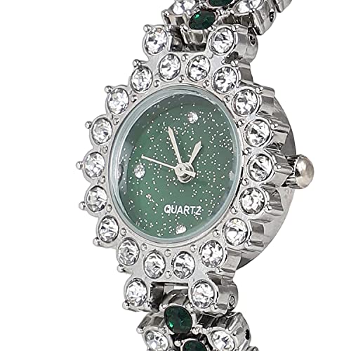 Image of Haute Sauce Women's Embellished Analog Dial with Stainless Steel Strap | Battery Power | Foldover Closure | Quartz Movement | Fashion Wrist Belt Watch for Female and Girls