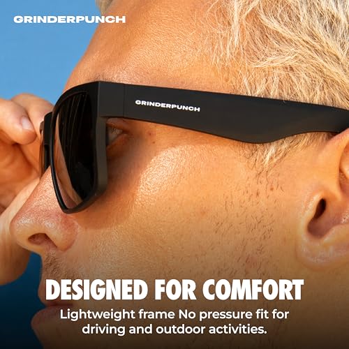 Image of grinderPUNCH XL XXL Sunglasses Men Big Head Extra Large Wide Polarized | Big Head XL XXL Regular Fit, Extra Wide Oversized Frame, Large Face, Polarized UV400 Lens, Driving Fishing Golf Sport