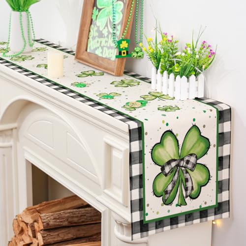Siilues-St-Patricks-Day-Table-Runner-Buffalo-Plaid-St-Patricks-Day-Decoraions-Green-Shamrock-Seasonal-Spring-Holiday-Table-Decorations-for-Indoor-Outdoor-Dining-Table-Decor-13-x-120 Siilues St Patricks Day Table Runner Buffalo Plaid St Patricks Day Decoraions Green Shamrock Seasonal Spring Holiday Table Decorations for Indoor Outdoor Dining Table Decor 13 x 120