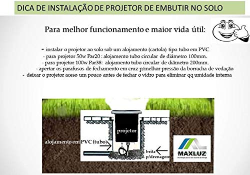 Luminaria Projetor PAR20 E27 Embutir Solo LS209 Branco Maxluz