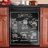 Yosa Coffee Drinks,Black Dishwasher Cover,Magnet Coffee Decal Kitchen Dishwasher Panel, Cafe Sticker