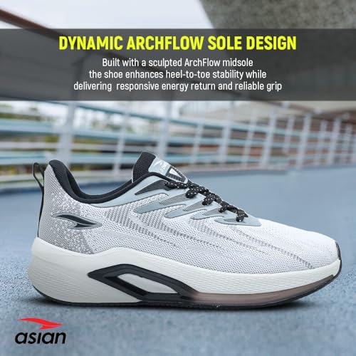 Image of ASIAN Powerplay-31 Men's Running Shoes | Wave-Tech Knit Upper with AeroFlow Side Panels | EVA Midsole | Fish-Scale Yarn | Stylish Athletic Sneakers