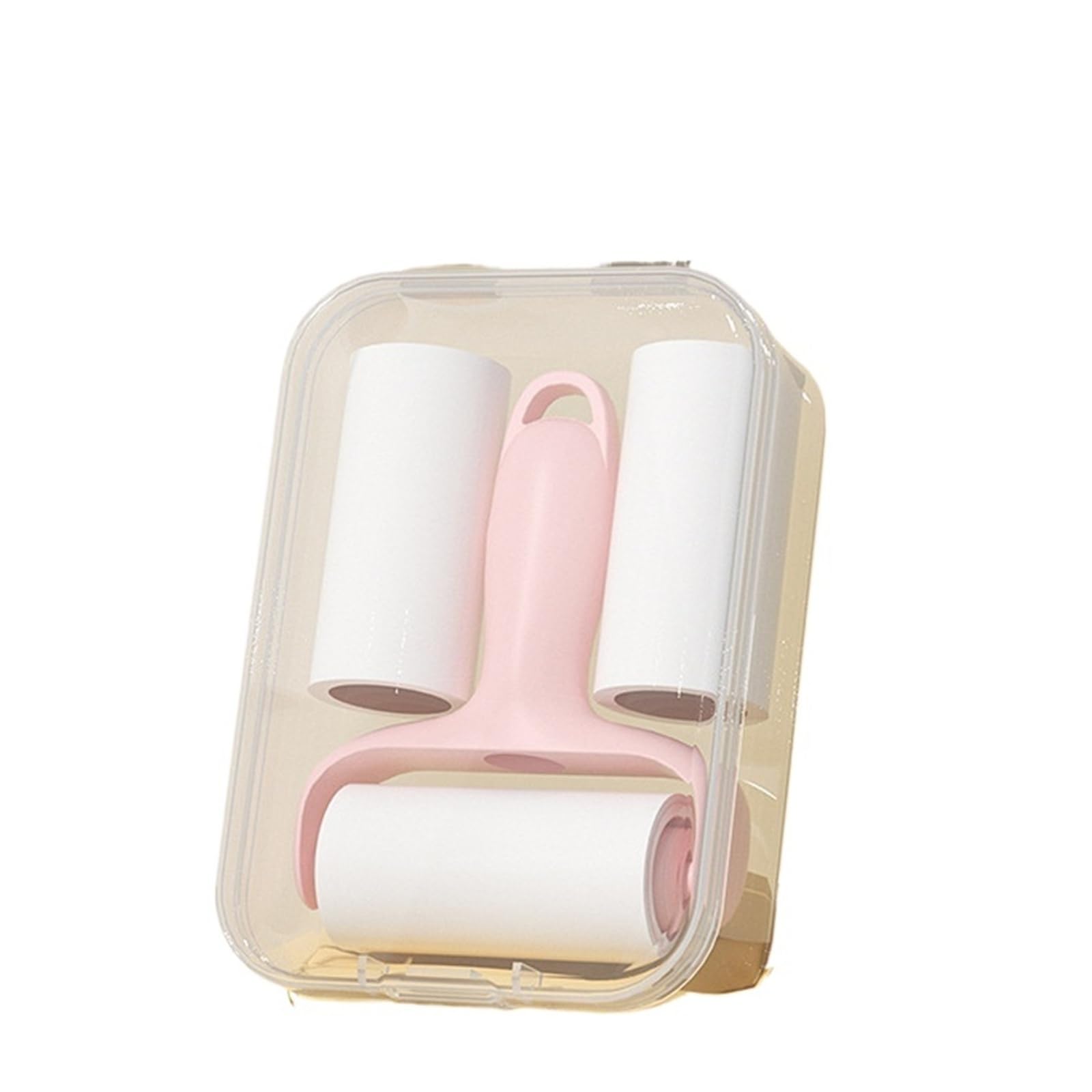 Lint roller Portable Pet Hair Remover Roller Reusable Lint Mini Travel(Pink)