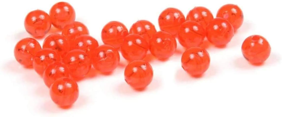 Plastic Beads, 8mm, Red, 20 Piece, Fishing Beads