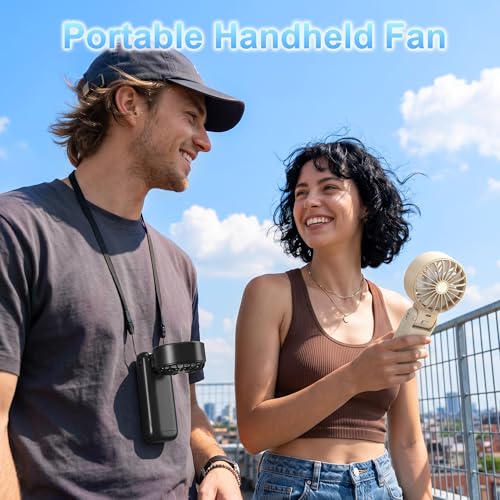 Husdensky Pro Handheld Portable Fan Cooling 3-in-1 Hand, Desk, Neck & Fan - image 3