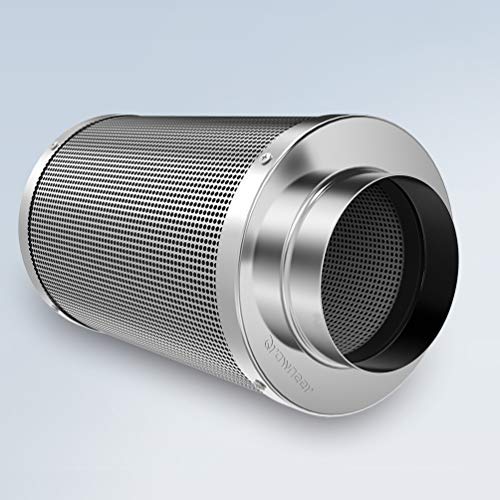 4 Inch Air Carbon Filter with Reversible Flange Odor Control Activated Charcoal Filter Pre-Filter Included Air Scrubber for Grow Tent Indoor Plants