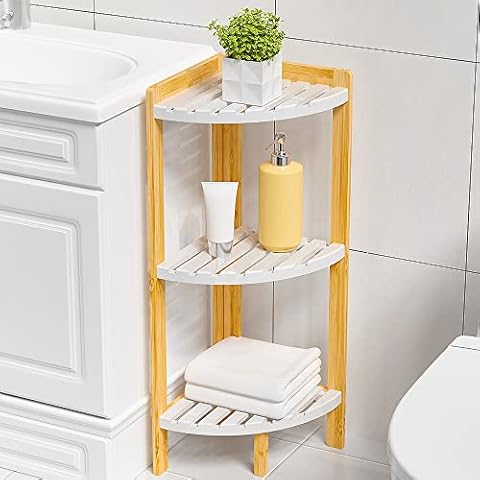 Corner Shelf Stand Bookshelf Organizer - 3 Tier Corner Bookcase Unit for Plants, Books and Home Interior Decor in Bedroom, Office, Living Room Cover