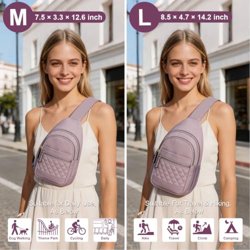 Image of Capolo Sling Bag for Women Men Waterproof Crossbody Bags for Women Trendy Casual Fanny Pack with Convertible Shoulder Strap Chest Bag for Travel Hiking(Purple, Large)