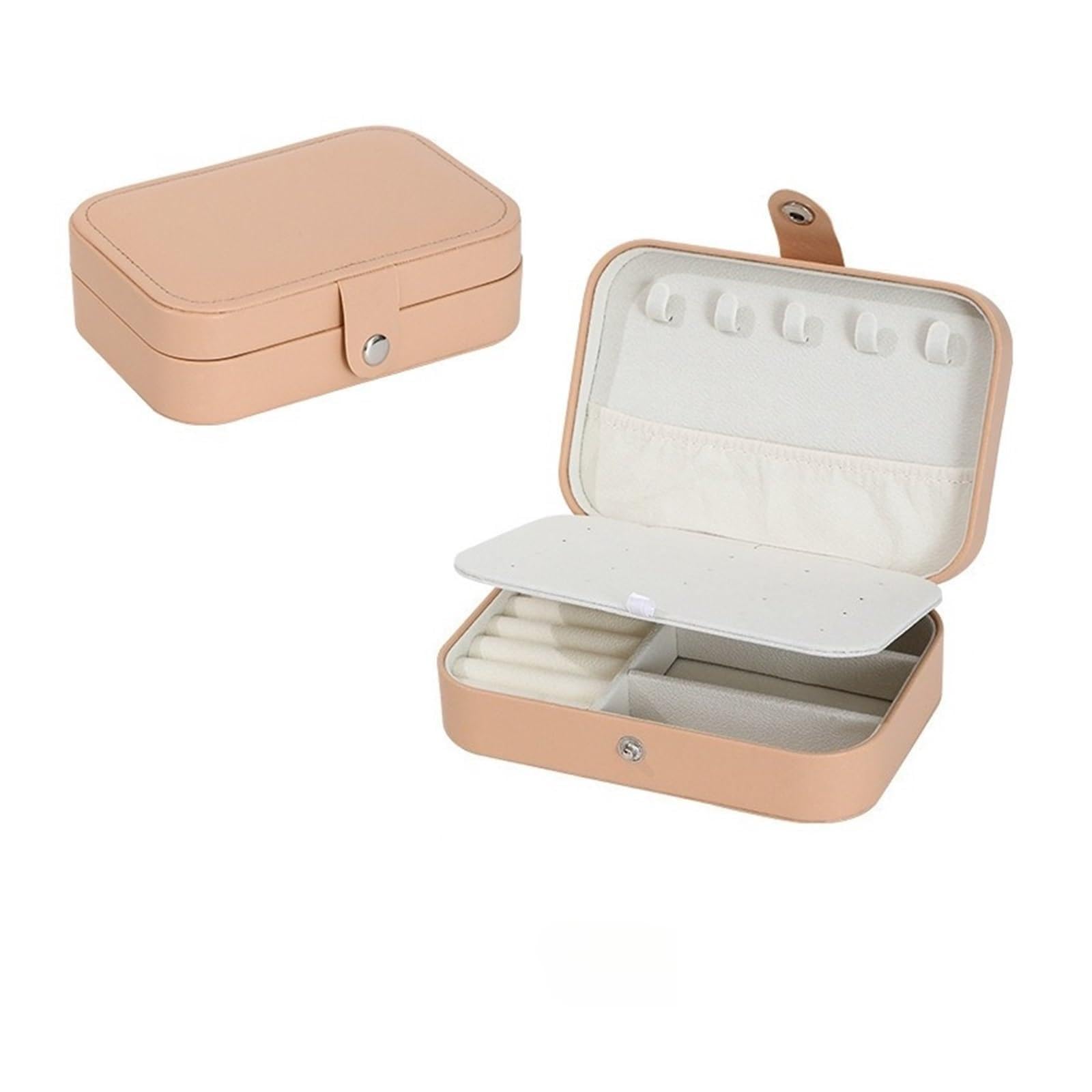 WTAXBH Jewellery Box Medium Jewelry Storage Box Simple Double-layer Exquisite Necklace Ring Packaging(Khaki)
