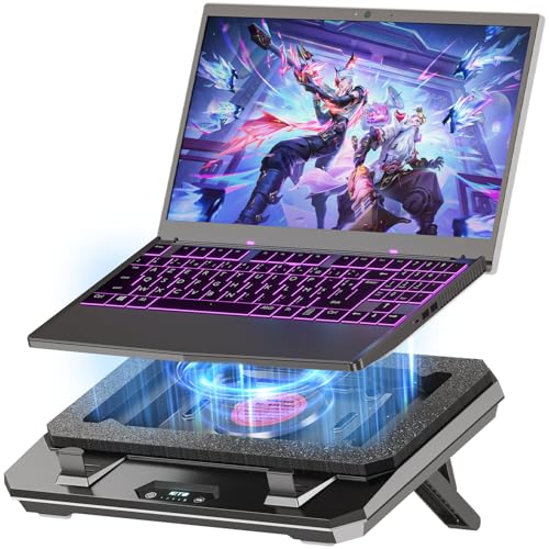 IETS GT300 Upgraded Laptop Cooling Pad with Adjustable Stand, Turbo Boosted Cooler for Rapid Cooling 10-17inch Gaming Laptop, Flexible Sealing Ring,Featuring Air Filtration Adjustable clamp