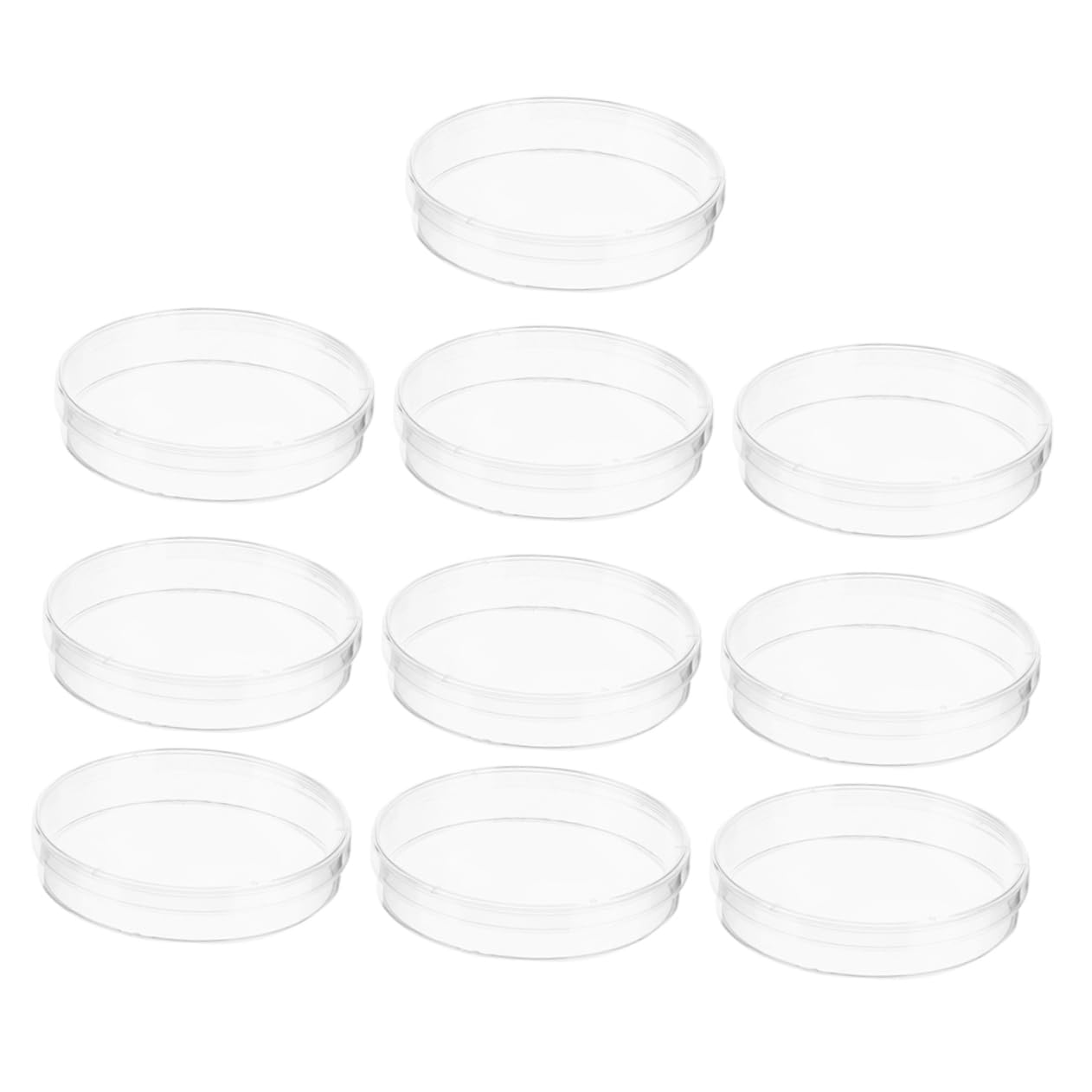 Cabilock 10Pcs Plastic Dishes with Lid Tissue Culture Plates for Science Experiments Lab Supplies for Biology Projects and Cell Culture