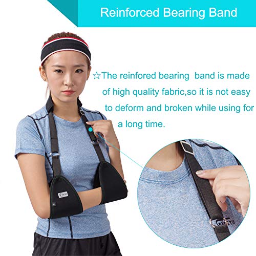 Triangle Dislocated Arm Sling Medical Shoulder Immobilizer Rotator Cuff Wrist Elbow Forearm Support Brace Strapwith Soft Comfortable Padded Lightweight Simple For Broken & Fractured Arm #TOP7