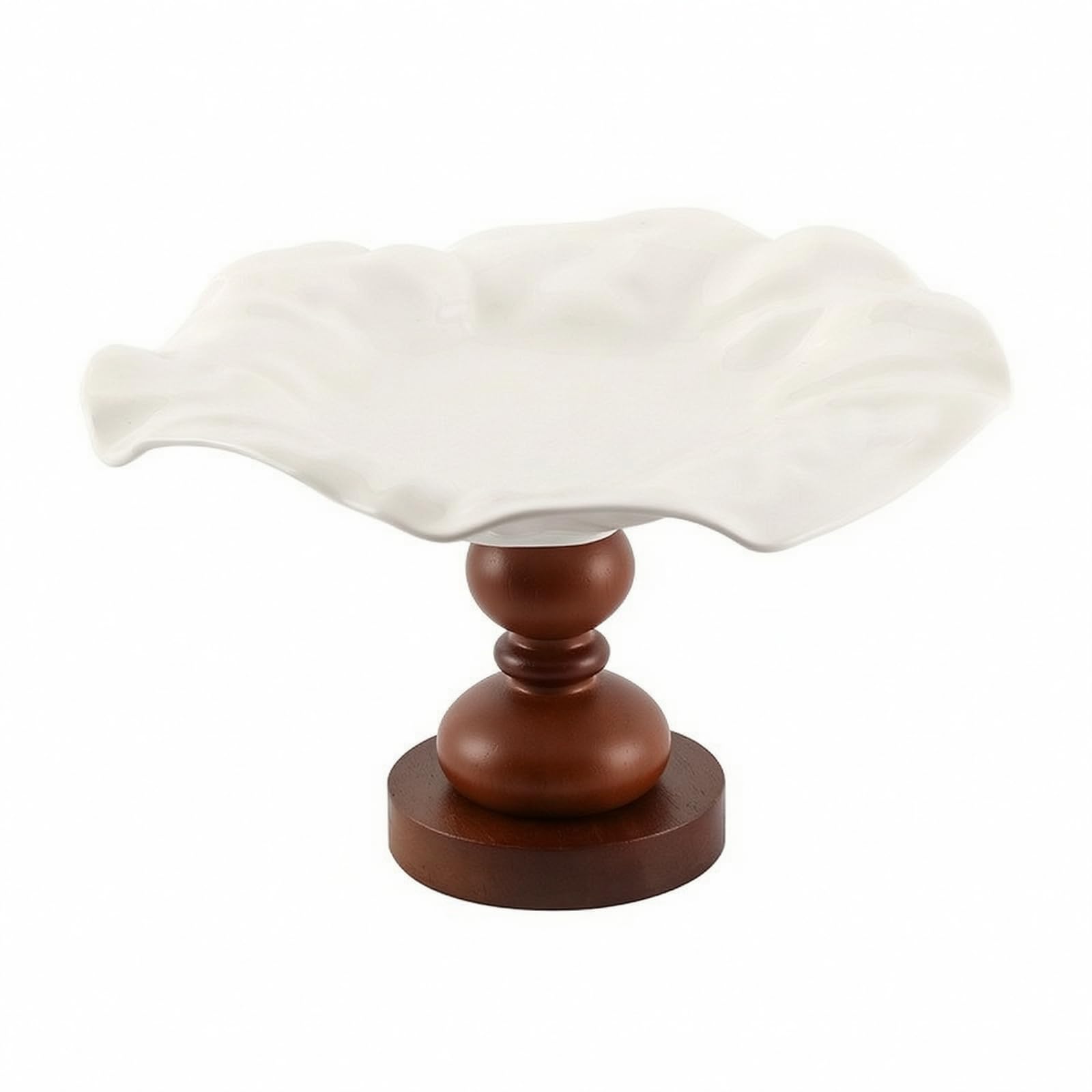 con Forma Hoja Estable Bandeja Madera Elevada Multiusos Bandeja Cerámica y Madera para Comedor
