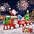 10FT Christmas Inflatable Train with Santa Claus, Gift Boxes, Christmas Trees, Built-in Lights, 2025 Yard Decor Giant Blow Up Santa Train, Lovely Holiday Winter Decor for Party Garden Lawn