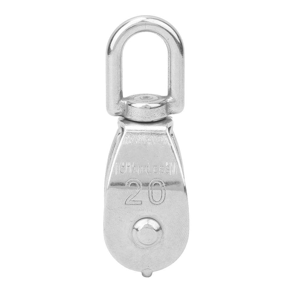 Stainless Steel M20 Fixed Pulley Double Wheel Lifting SHEAVE, Heavy Objects Hanging Load Reduction Portable Size HIGH Load, Suitable for Home Gym