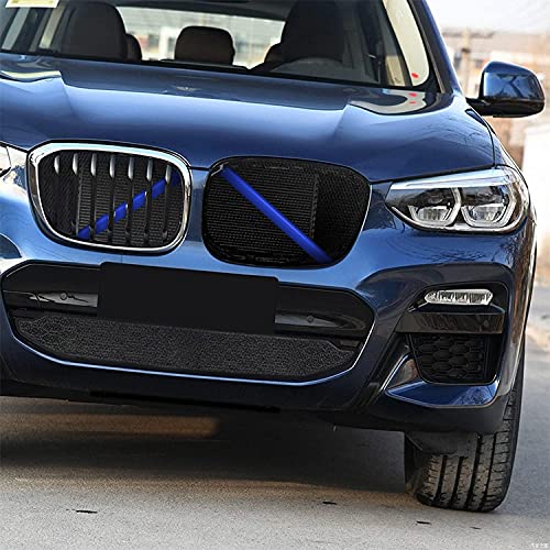 Image of AggAuto Grille Inserts Compatible With BMW F10, 5 Series GT 2009-2016 / Sedan 2010-2016 / Touring 2011-2016 / X1 2015-2022 /X2 2017-2023 Blue Grill Insert Stripes Accessories
