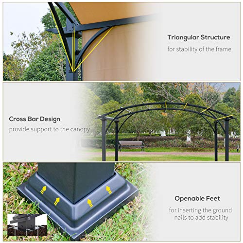 Outsunny 11' X 11' Outdoor Retractable Pergola Canopy, Arched Sun Shade Shelter, Metal Frame Patio Canopy For Backyard, Garden, Porch, Beach #TOP4