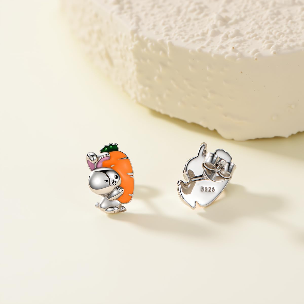 Easter Bunny Earrings 925 Sterling Silver Cute Rabbit Earrings Bunny Easter Jewelry Gifts for Women Lady