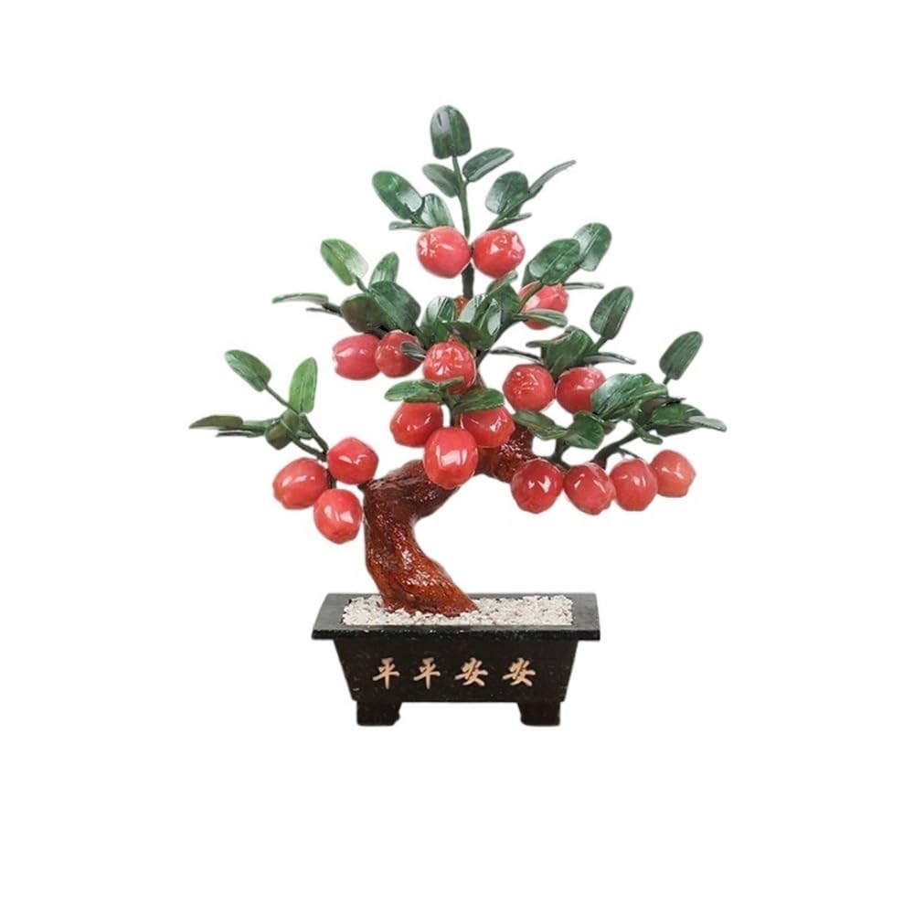 CHENGAIJIAN Artificial Bonsai Tree, Indoor Fake Plants Decor Jade Tree Bonsai Ornament Chinese Potted Plant for Home Table Office(L)
