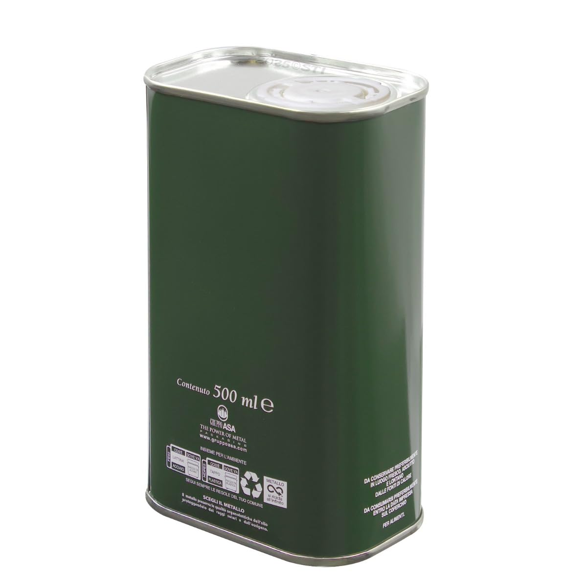Offerta 28 pezzi Latta Rettangolare 500ml h.140mm per olio con tappo stagna tanica STI