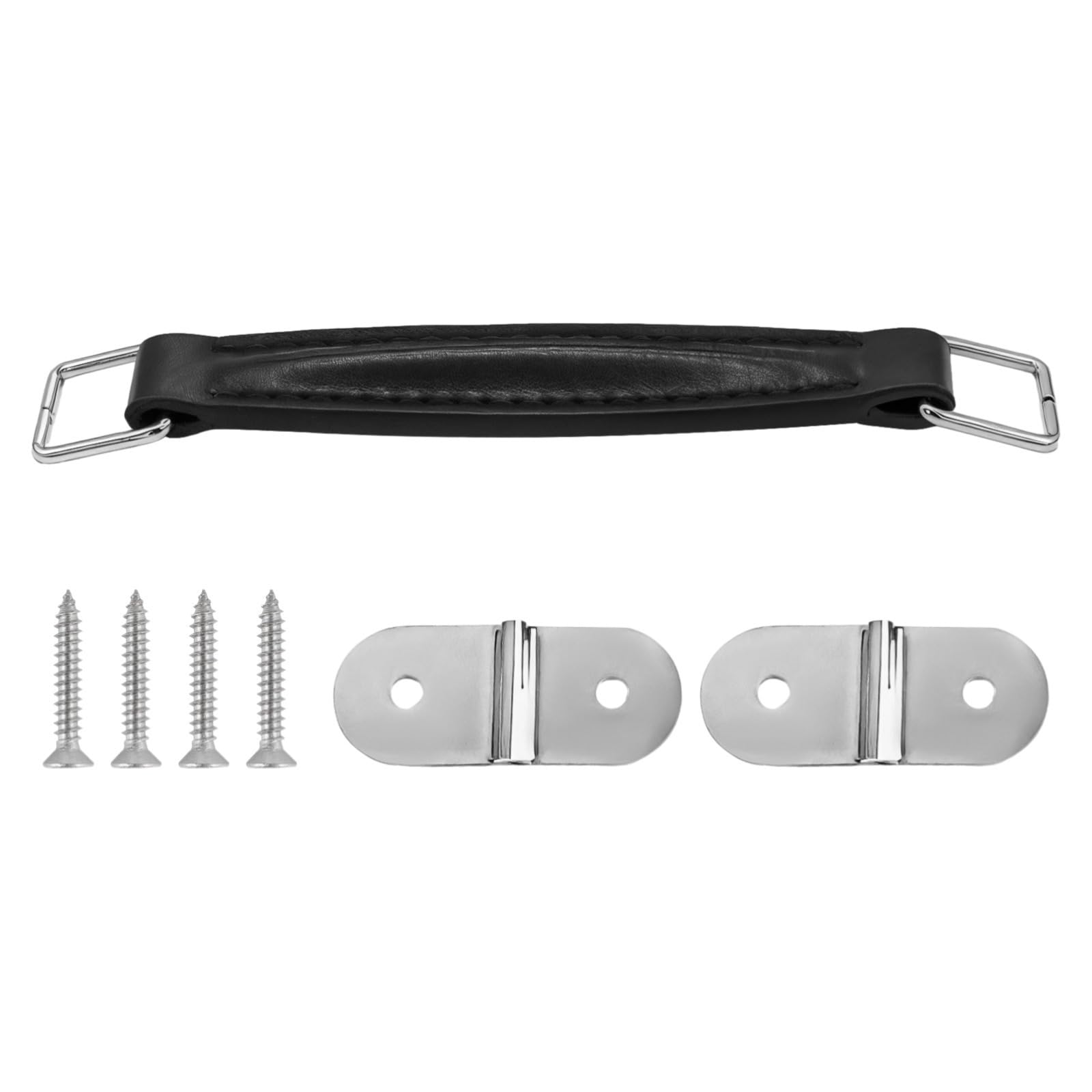 Pu Guitar Case Handle Replacement, 6.9-Inch Speaker Cabinet Strap with Metal Plates, Easy Install for Amplifiers & Cases