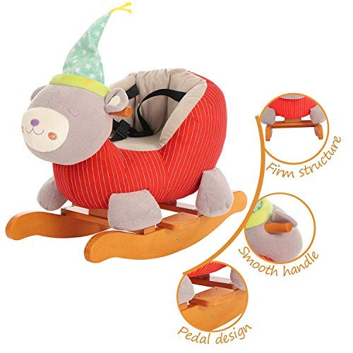 Labebe Cheval A Bascule Enfant 6 36 Mois Bascule Bois Jouet A Bascule Bebe Jeux Bascule Pour Petits Enfants Bebe Garcons Et Filles Bascule Interieur Exterieur Enfant Mignon Ours Rouge Evoluzon