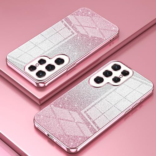 Coque Samsung S23 FE silicone souple paillettes rose LVTFCO