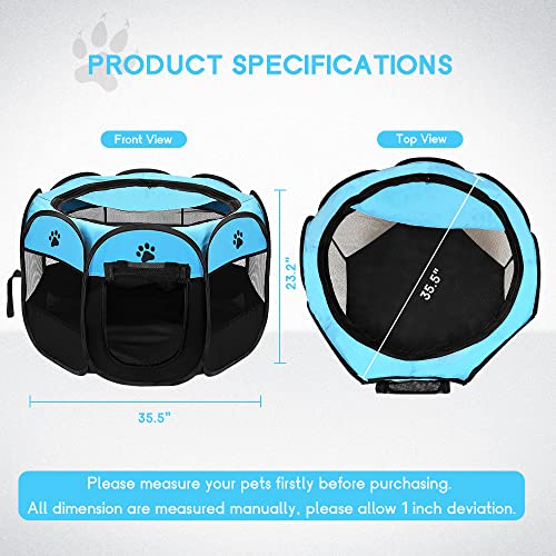 GOOZII Portable Dog Playpen Indoor Outdoor, Collapsible Pet Dog Playpen with Zipper Top Cover, Cat Puppy Bunny Kitten… - Image 6