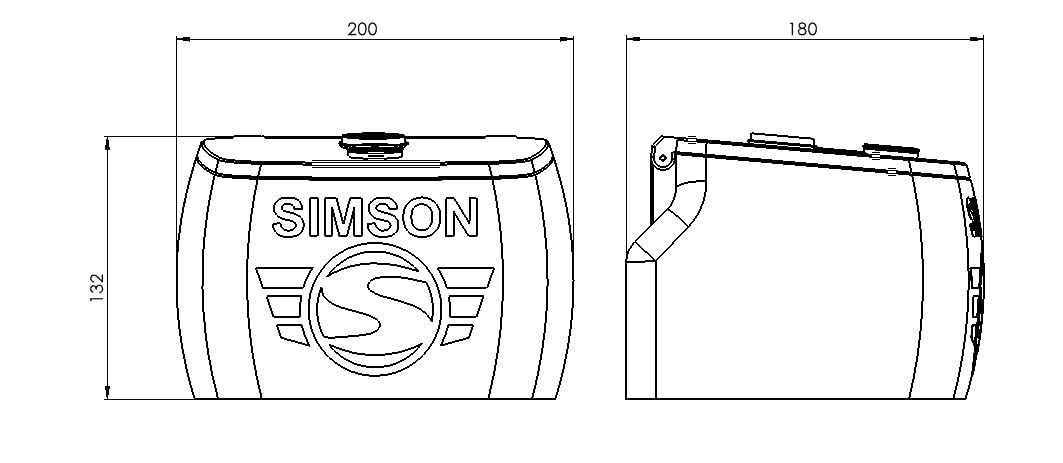 Generisch Simson S51 Werkzeugbox XXL Gepäckträgermontage Toolbox abschließbar spritzwasserdicht kohlefaserverstärkter 3D-Druck 3.5 Liter