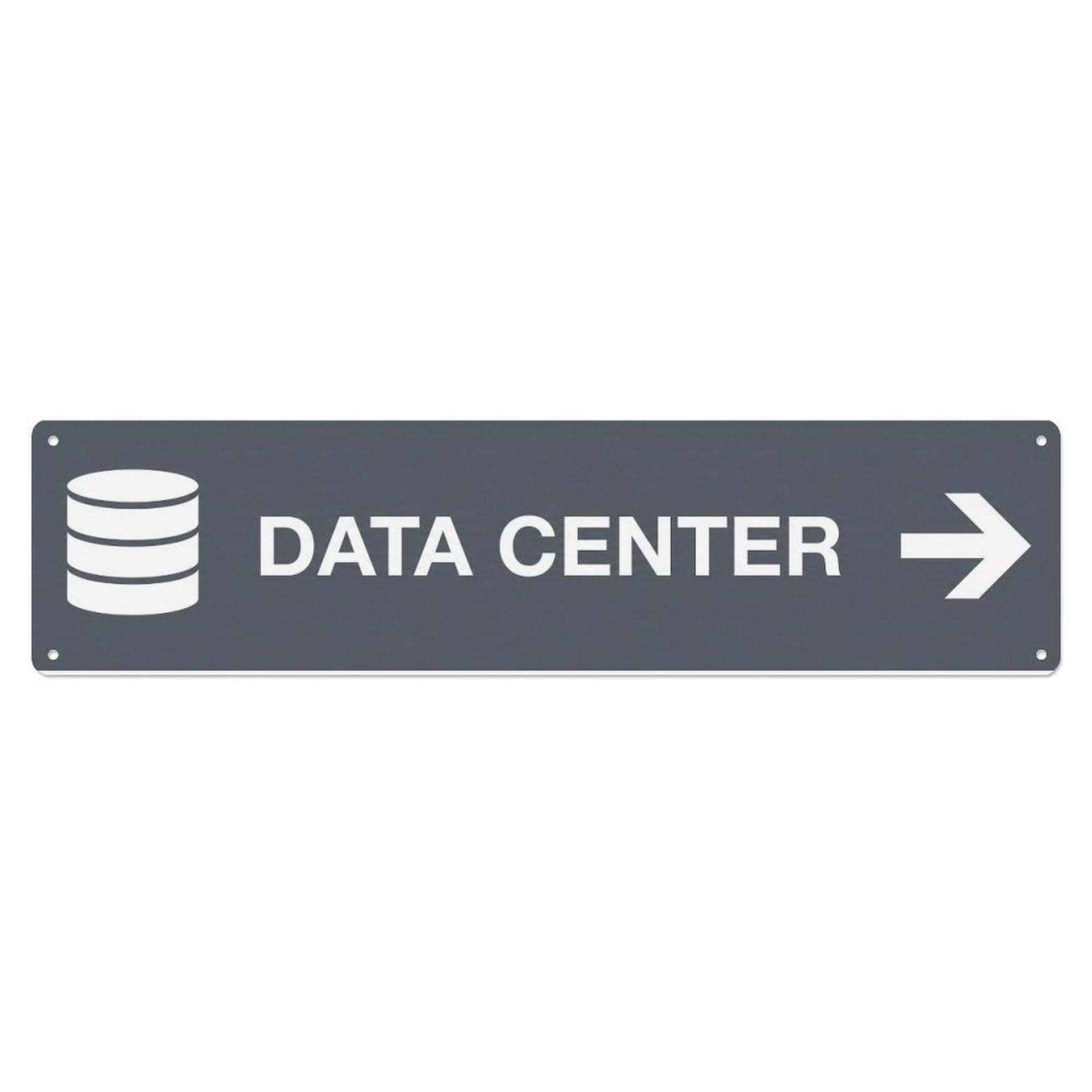 Okahys 4X16inch(10X40cm) Data Center Sign Design Gunmetal White Metal Tin Sign