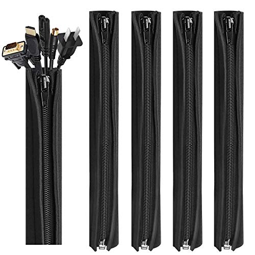 Pasow Cable Management Sleeve Neoprene Cord Organizer Wrap Cover (5 Pack)