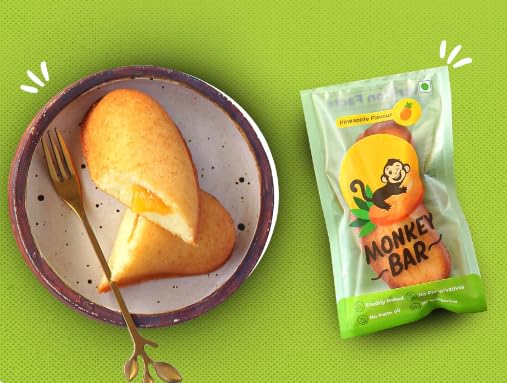 Monkey Bar Cakes with Pineapple filling | Freshly Baked | No Palm Oil | Eggless | Pack of 8 x 42g