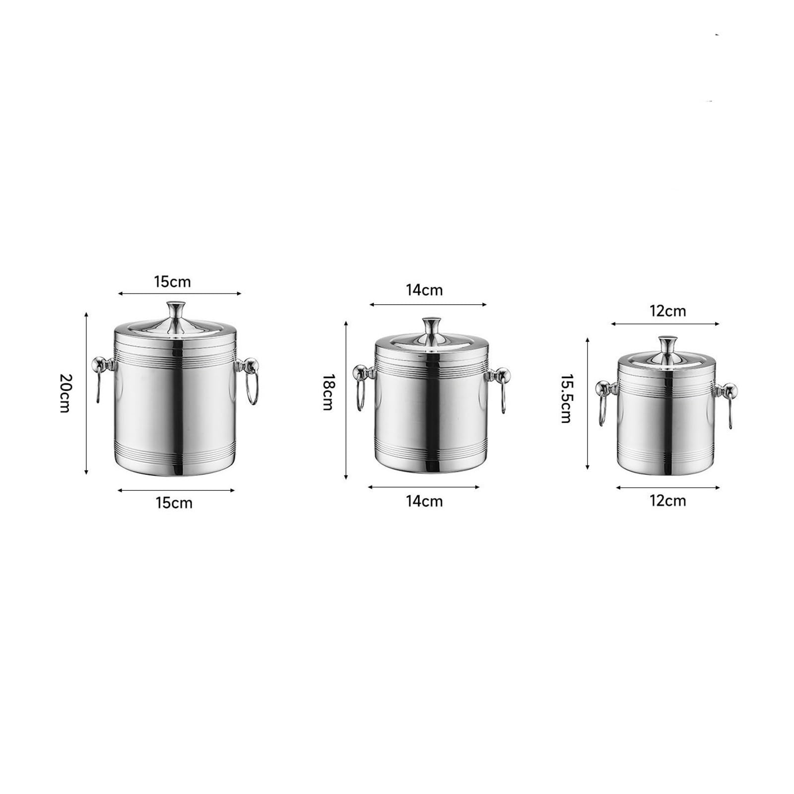 Cubitera Cubitera de Metal Doble Pared con Tapa, Ideal for cócteles, Fiestas y for Enfriar Vino champán Cubitera para Botellas(Grande)
