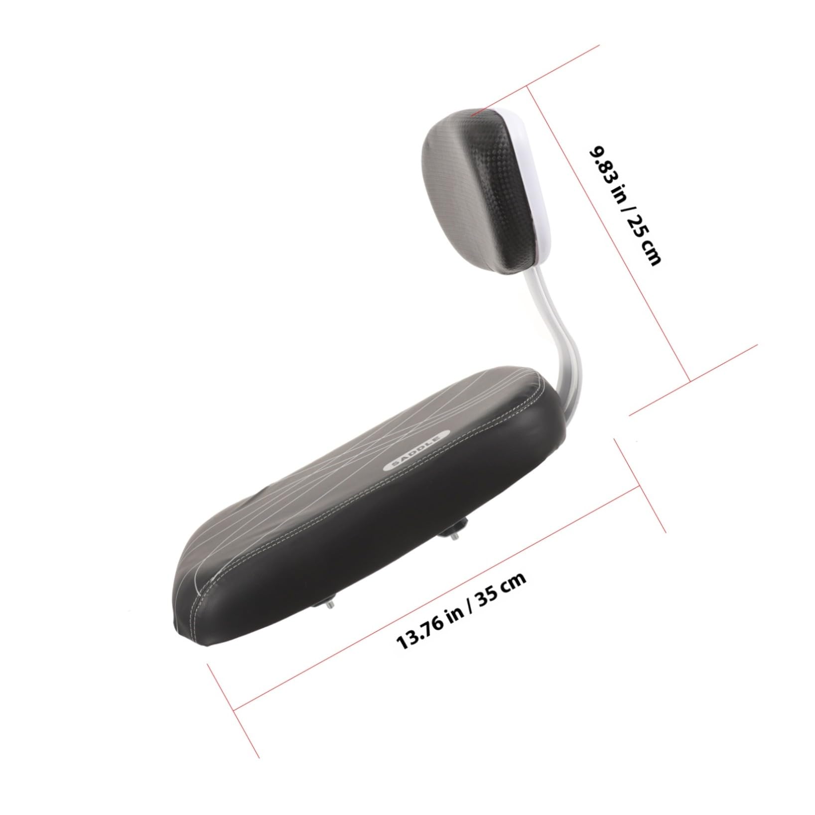 Lurrose Set Cuscino Sella Bici Posteriore Spugna Pelle Metallo | Bici Pieghevole e Bici da Strada, Comfort di Seduta, per Passeggero e Persone