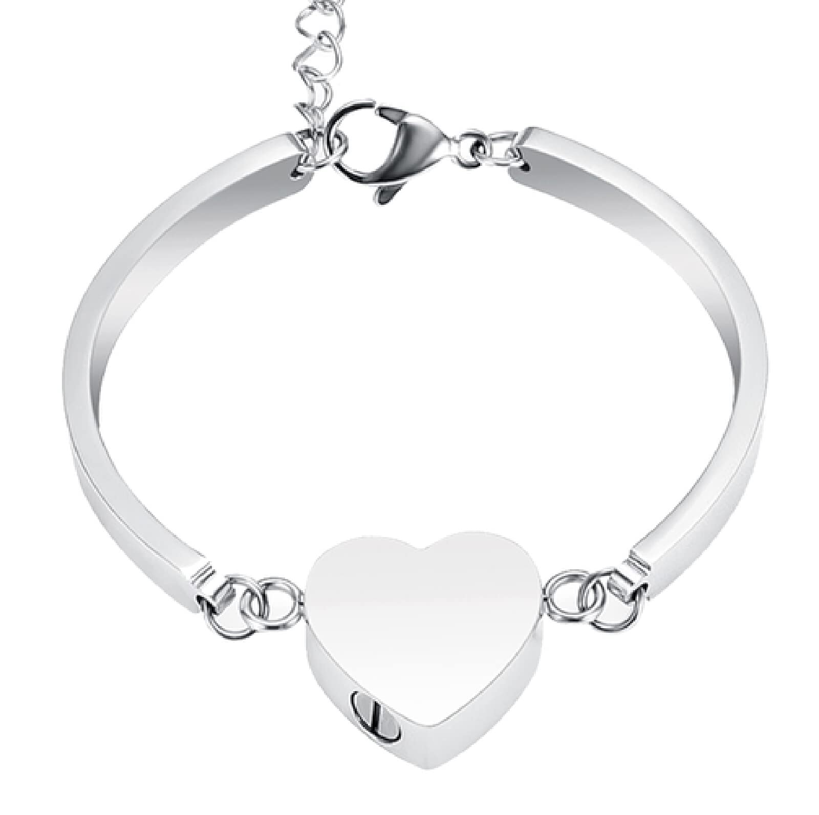 Bracelet porte-cendres BIAIHQIE pour surmonter le deuil grâce au bijou urne coeur ajustable en acier