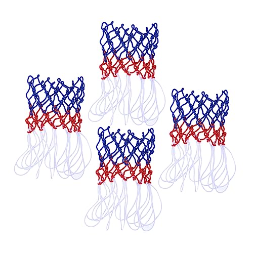 BESPORTBLE 4pcs Basketball Net 3-Color Replacement Professional Mesh Weatherproof Portable Sports Training Equipment