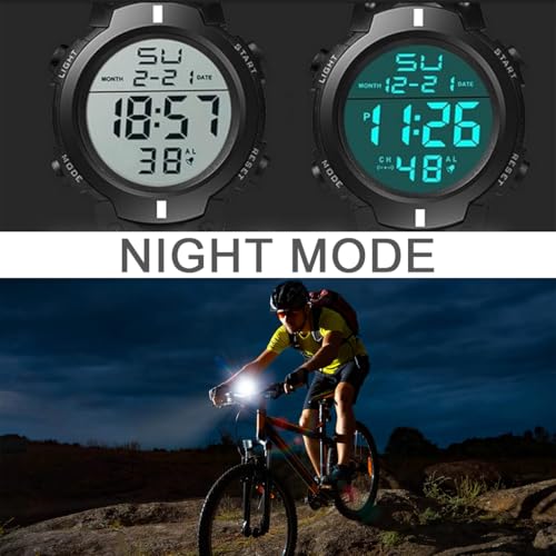 SHUNYABEI Referee Multifunctional Waterproof Chronograph Watch Stopwatch Wristband, Watch for Men, Women, Students for Running Outdoor Swimming, Alarm Clock/Timer LED Backlight - Image 4