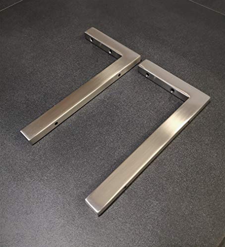 2er Set V2A Wandhalterung 30 cm Waschtischplatte Regalträger Konsolenträger Konsolenhalterung Wandkonsole Edelstahl gebürstet rostfrei 300 kg Traglast Cover