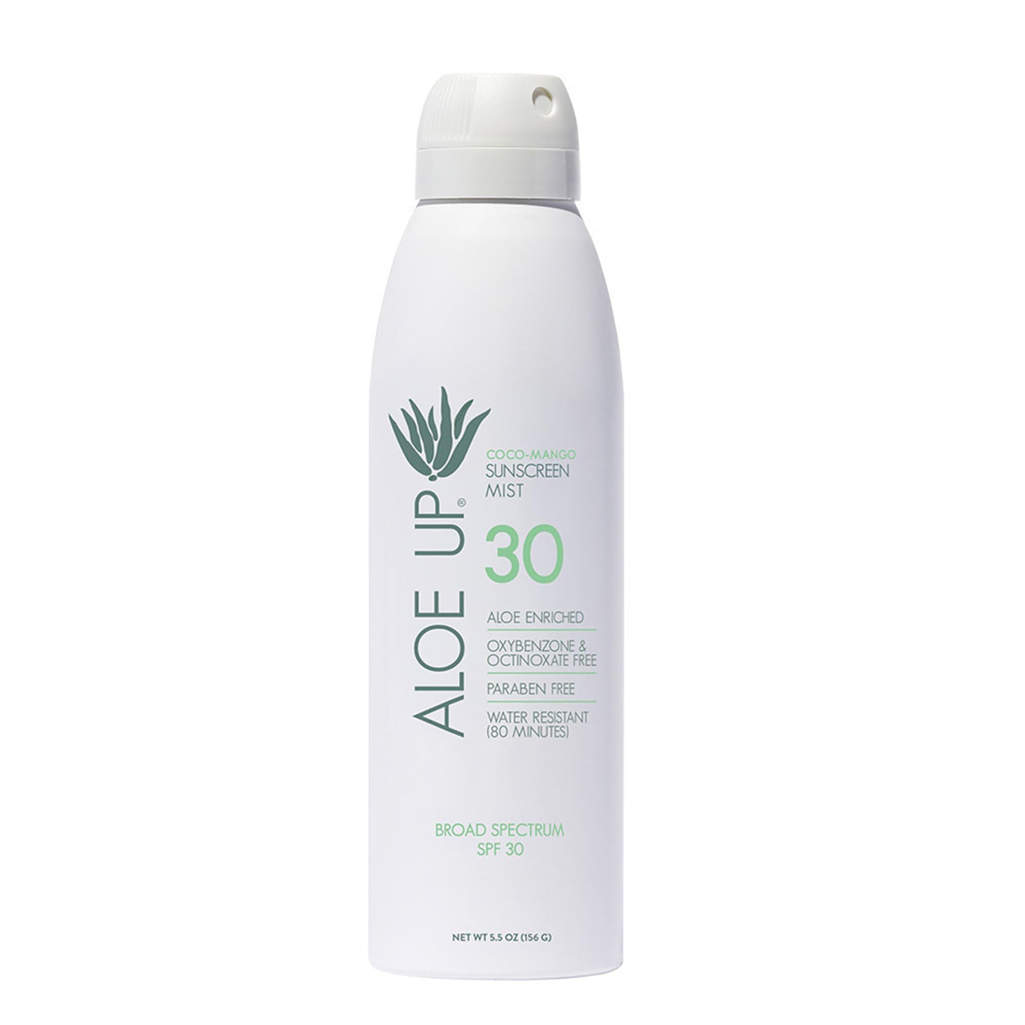 Aloe Up White Collection Sunscreen Spray SPF 30, 4 oz | Broad-spectrum SPF 30; formula; Water resistant up to 80 min; With aloe vera gel; Coco-mango