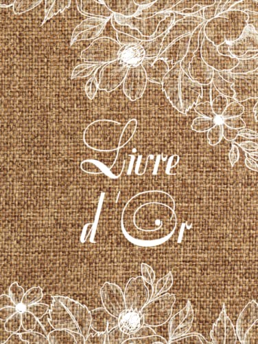 Livre d'Or: Aspect & Look Vintage Chanvre couverture Rigide avec 100 Pages blanches