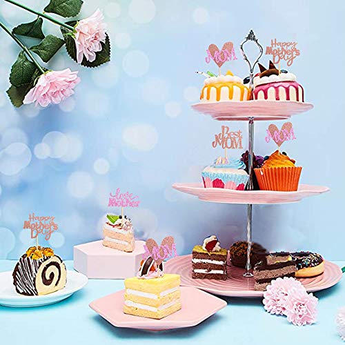 Ercadio Ercaido 48 Pack Happy Mother'S Day Cupcake Toppers Rose Gold Glitter Love Mother Best Mom Theme Cupcake Picks Happy Mother'S Day Theme Party Cake Decorations Supplies thumb #3