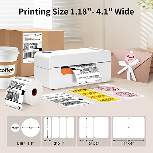 Bluetooth Thermal Label Printer, 4x6 Shipping Label Printer for Shipping Packages, Compatible with UPS, USPS, Ebay, Etsy, Amazon, Shopify Poshmark