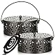 SGZIOO 2 Pcs Mückenspirale Halter, Tragbarer Mückenspirale Behälter, Mückenspiralenhalter mit Griffdeckel, Beweglicher Räucherspiralen Halter für Mückenspirale, Sandelholz, Zuhause, Camping, Reisen