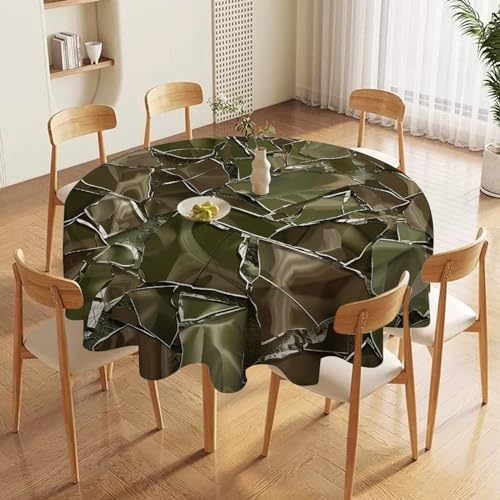 Nappe ronde imperméable 177,8 cm lavable linge de table mariage verte