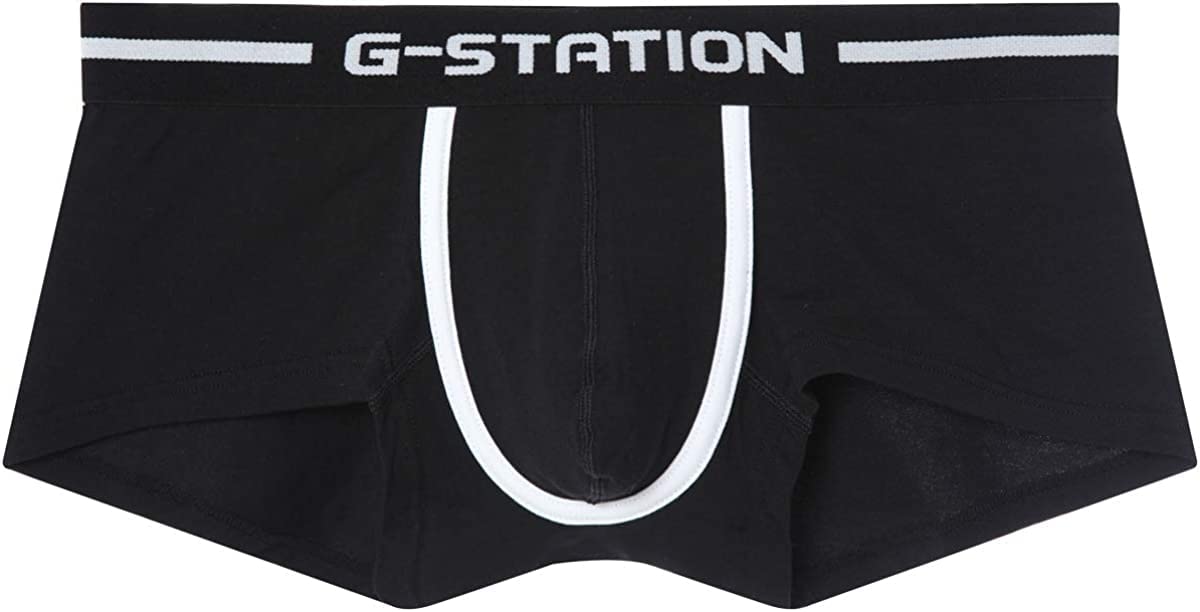 [ジーステーション] ボクサーパンツ メンズ メンズボクサー 男性下着 綿コーマ こだわりストレッチコットン ローライズ タグレス 薄手