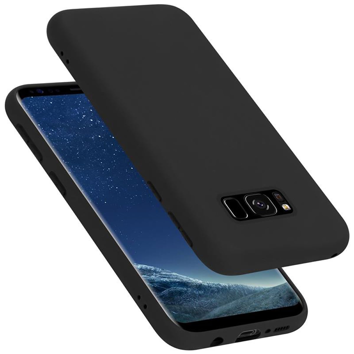 Cadorabo Silikon Hülle für Samsung Galaxy S8 – Liquid Schwarz
